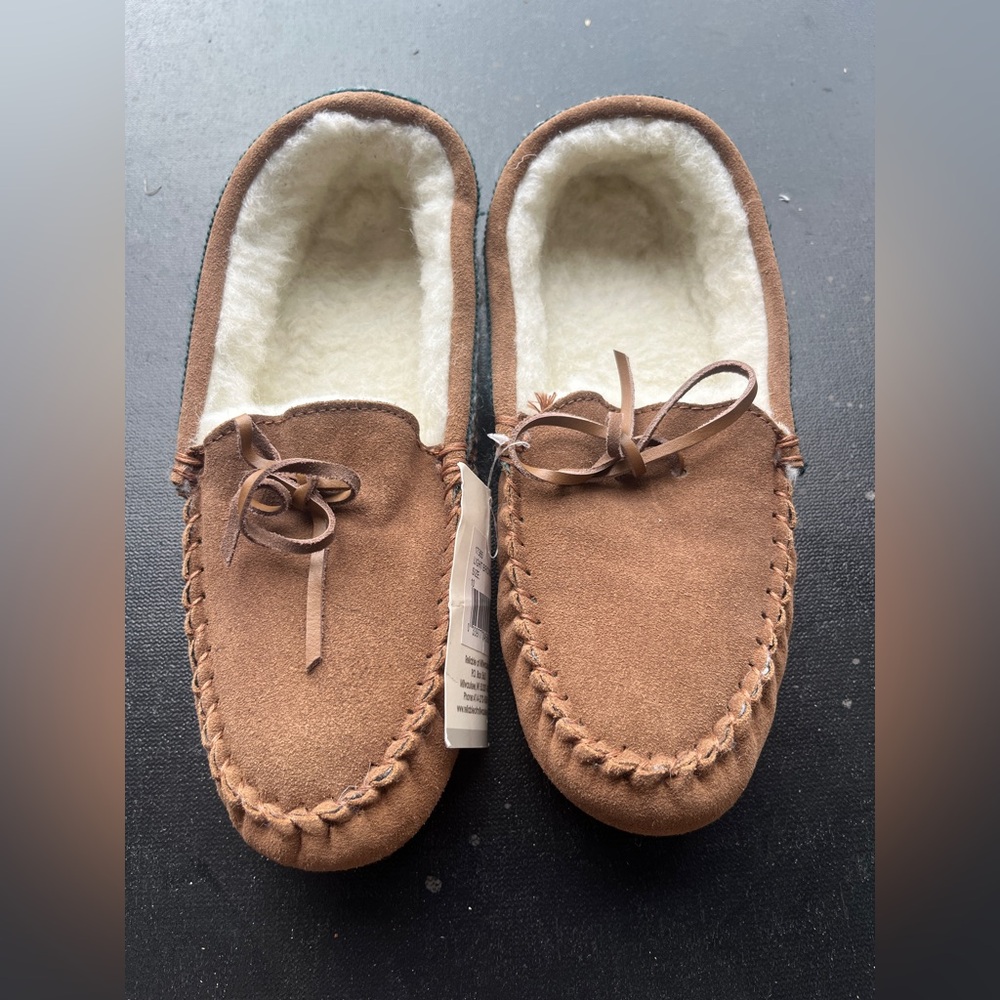 Muk Luks Tan Suede Loafers Slippers